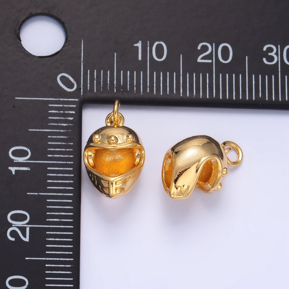 24K Gold Filled Motorcycle Helmet Multidimensional 3D Charm | W134 - DLUXCA