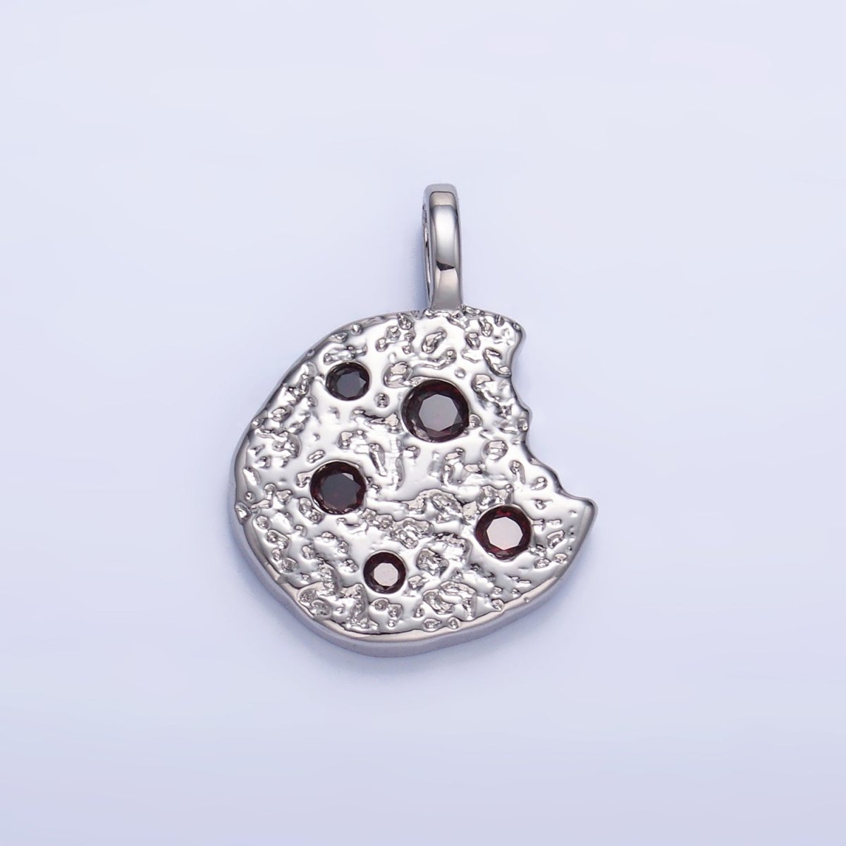 24K Gold Filled Multicolor CZ Bitten Cookie Food Pendant in Gold & Silver | AA1427 - DLUXCA