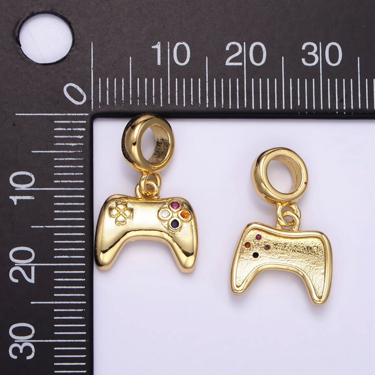 24K Gold Filled Multicolor CZ Game Console Controller Rhondelle Bail Pendant | M121 - DLUXCA