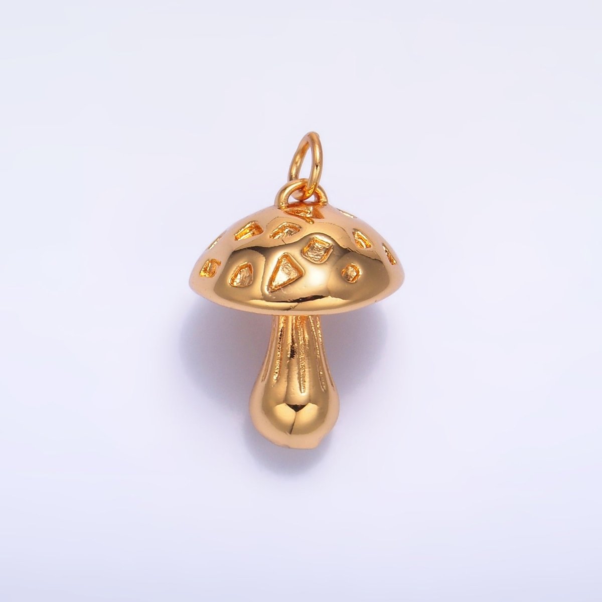 24K Gold Filled Multidimensional 3D Mushroom Charm | W260 - DLUXCA