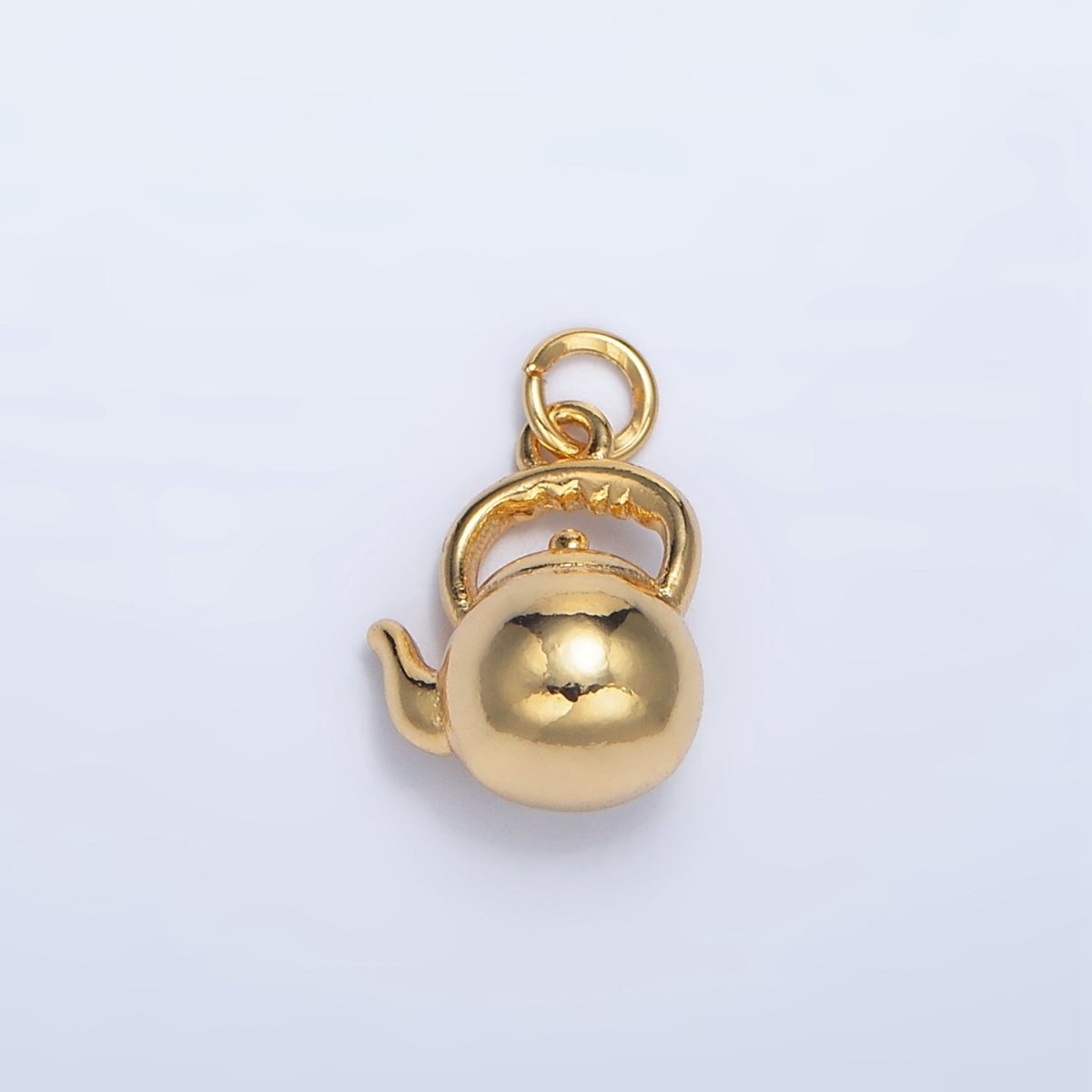 24K Gold Filled Multidimensional 3D Tea Pot Charm | W013 - DLUXCA