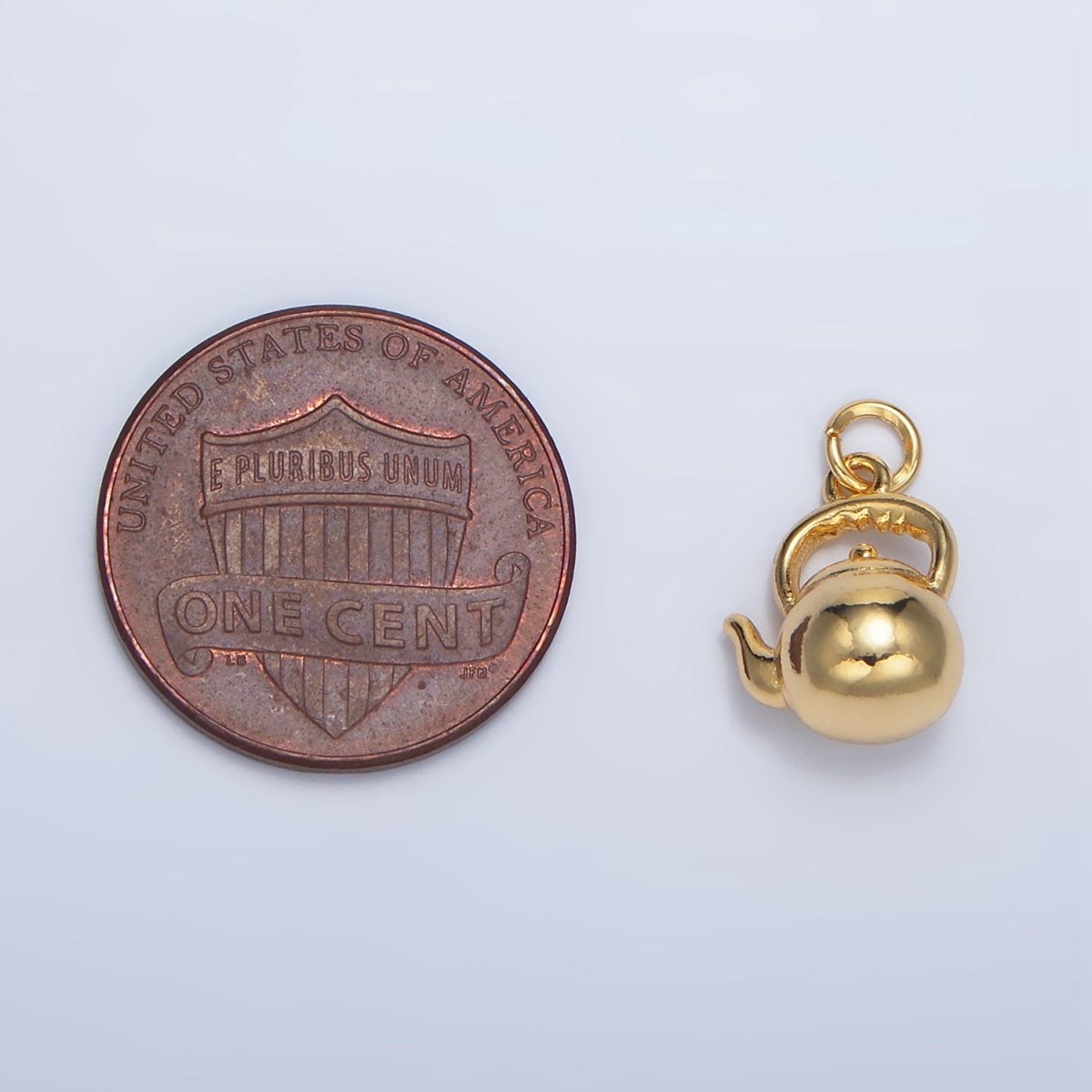 24K Gold Filled Multidimensional 3D Tea Pot Charm | W013 - DLUXCA