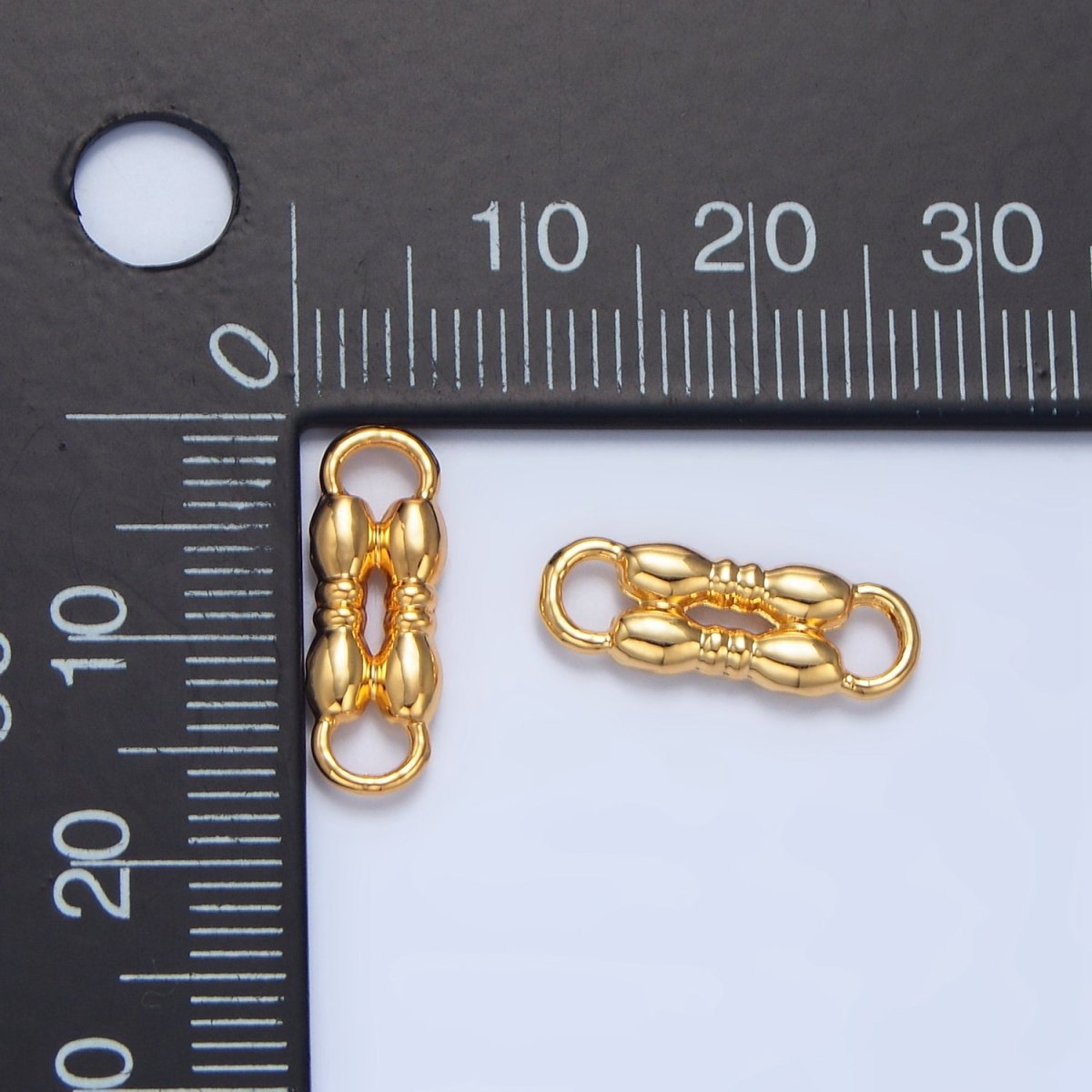 24K Gold Filled Multiple Bubble Geometric Connector | F468 - DLUXCA