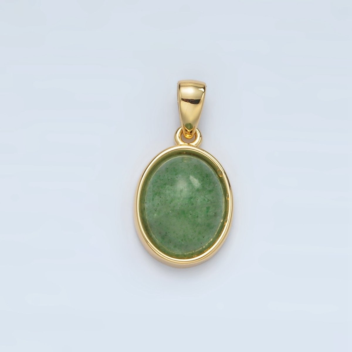 24K Gold Filled Natural Gemstone Oval Bezel Pendant | AA1395 - AA1401 - DLUXCA