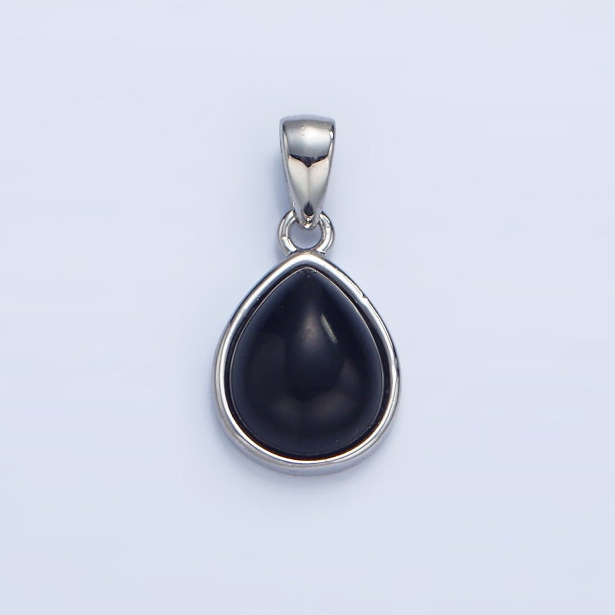 24K Gold Filled Natural Gemstone Teardrop Bezel Pendant in Gold & Silver | AA953 - AA964 - DLUXCA