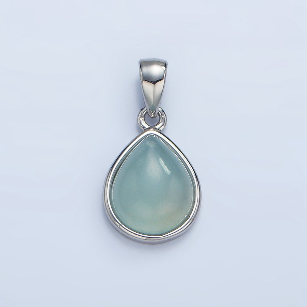 24K Gold Filled Natural Gemstone Teardrop Bezel Pendant in Gold & Silver | AA953 - AA964 - DLUXCA