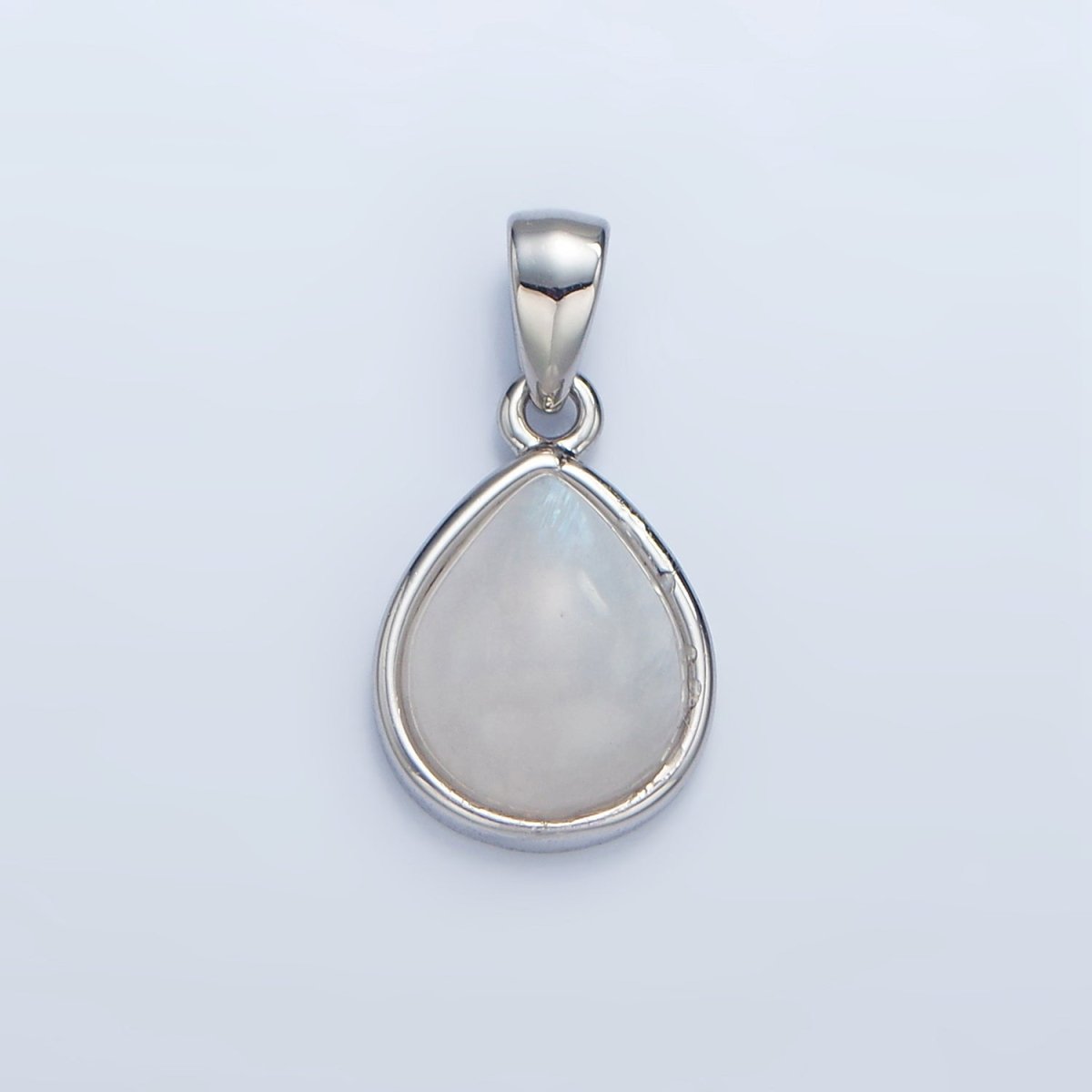 24K Gold Filled Natural Gemstone Teardrop Bezel Pendant in Gold & Silver | AA953 - AA964 - DLUXCA