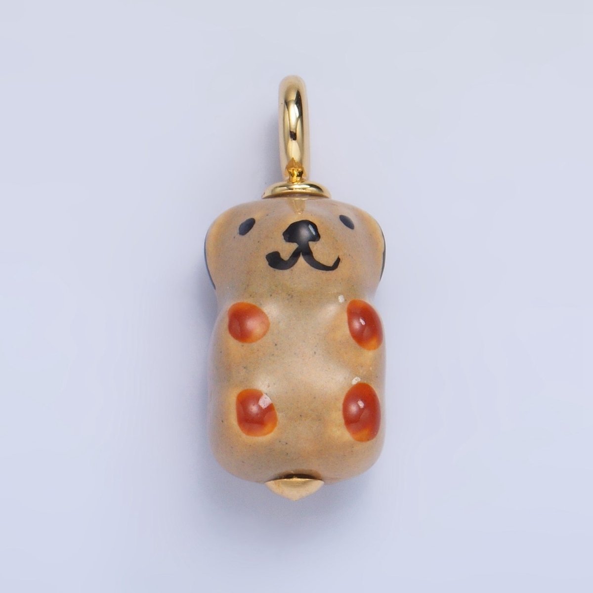 24K Gold Filled Nature Floral Mushroom Pet Sea Sell Ceramic Drop Charm - DLUXCA