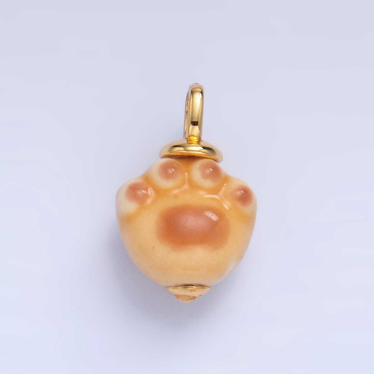 24K Gold Filled Nature Floral Mushroom Pet Sea Sell Ceramic Drop Charm - DLUXCA