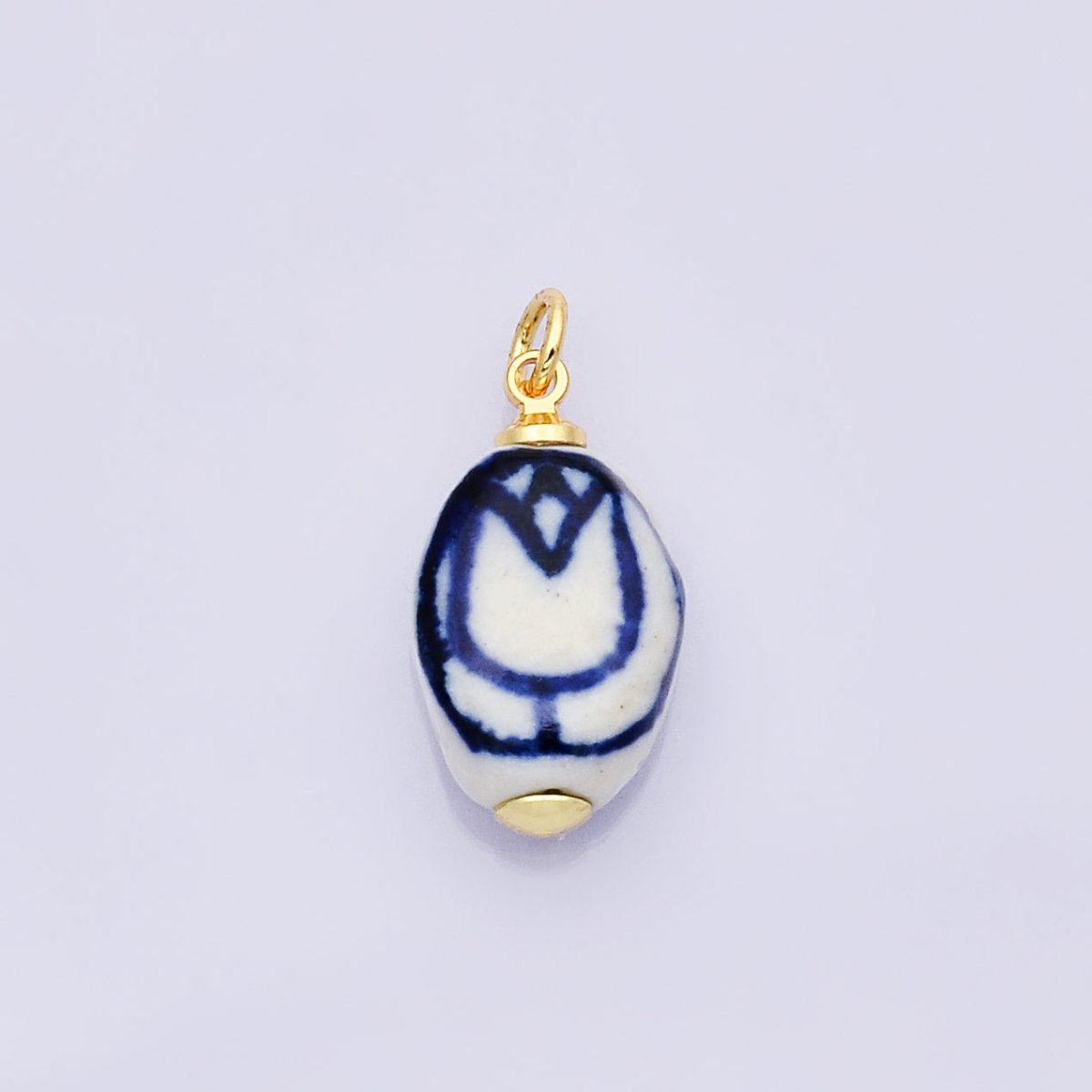 24K Gold Filled Nature Floral Mushroom Pet Sea Sell Ceramic Drop Charm - DLUXCA
