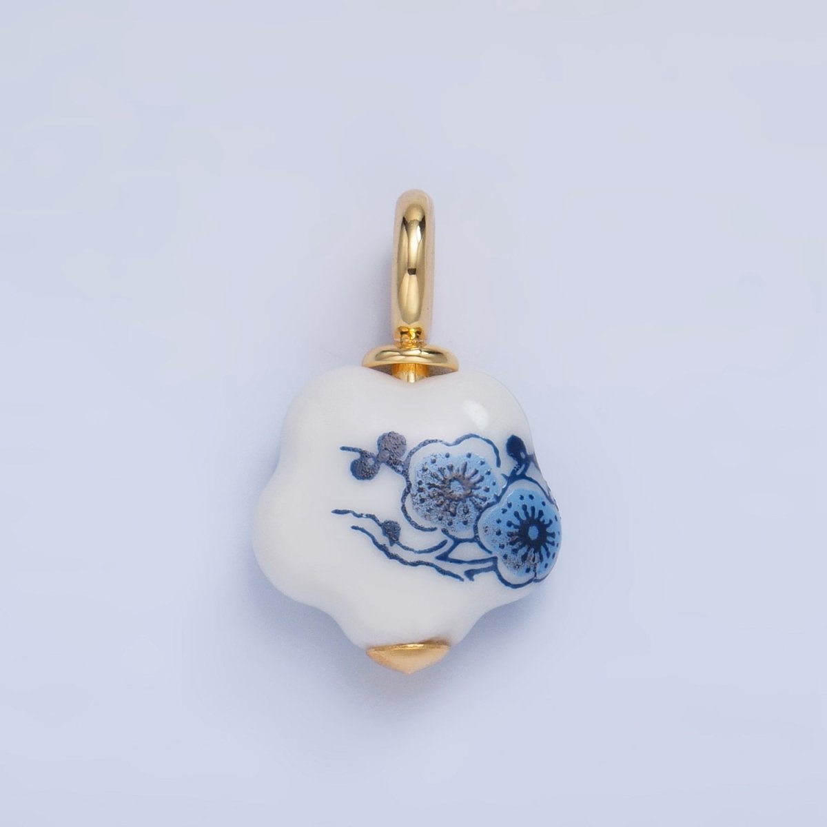 24K Gold Filled Nature Floral Mushroom Pet Sea Sell Ceramic Drop Charm - DLUXCA