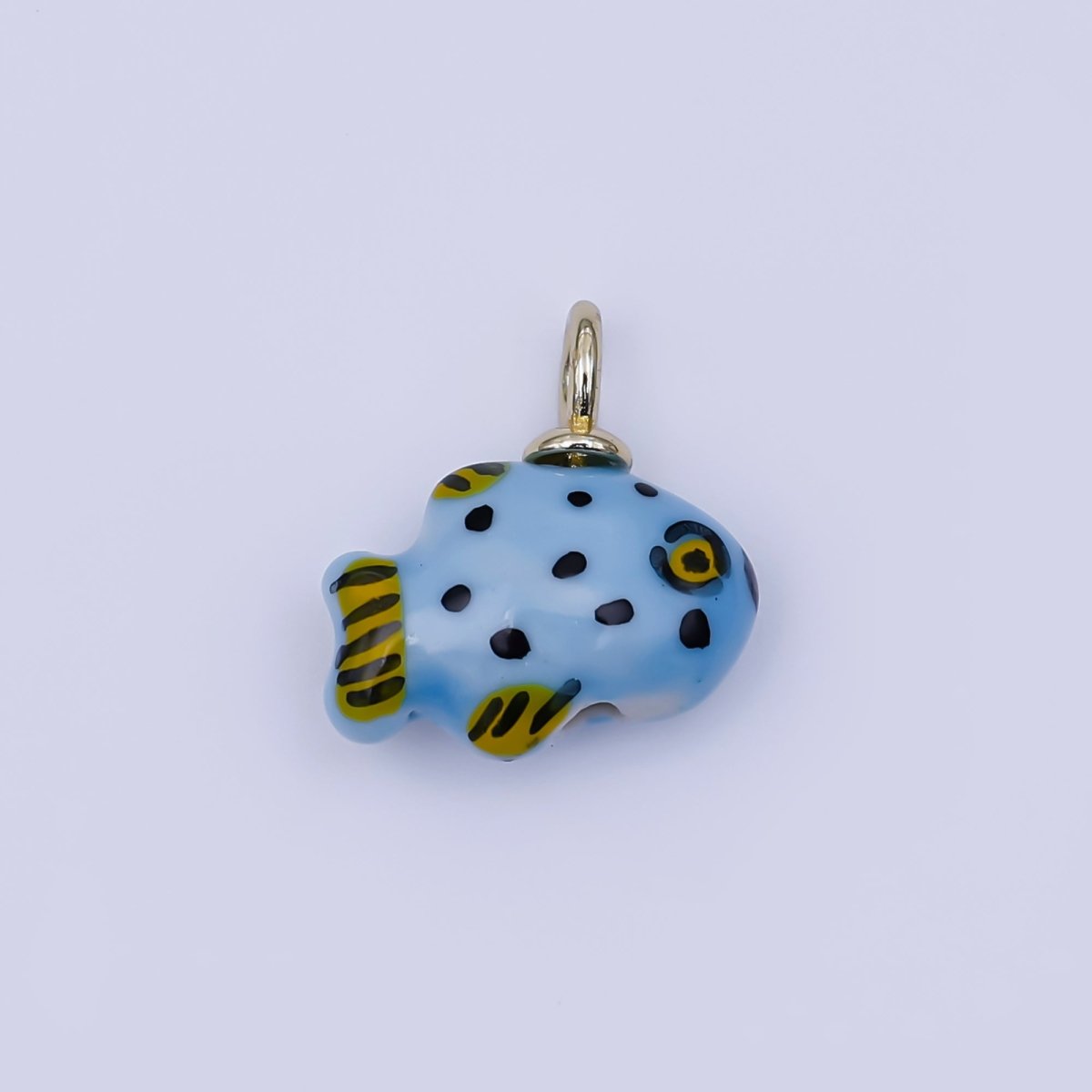 24K Gold Filled Nature Floral Mushroom Pet Sea Sell Ceramic Drop Charm - DLUXCA