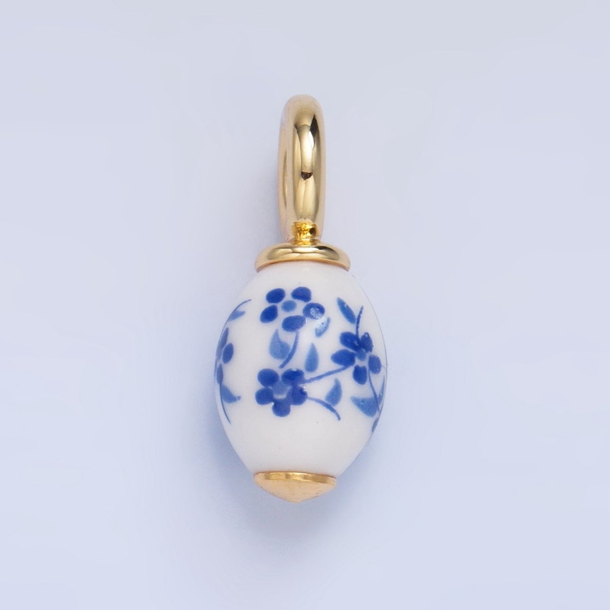 24K Gold Filled Nature Floral Mushroom Pet Sea Sell Ceramic Drop Charm - DLUXCA