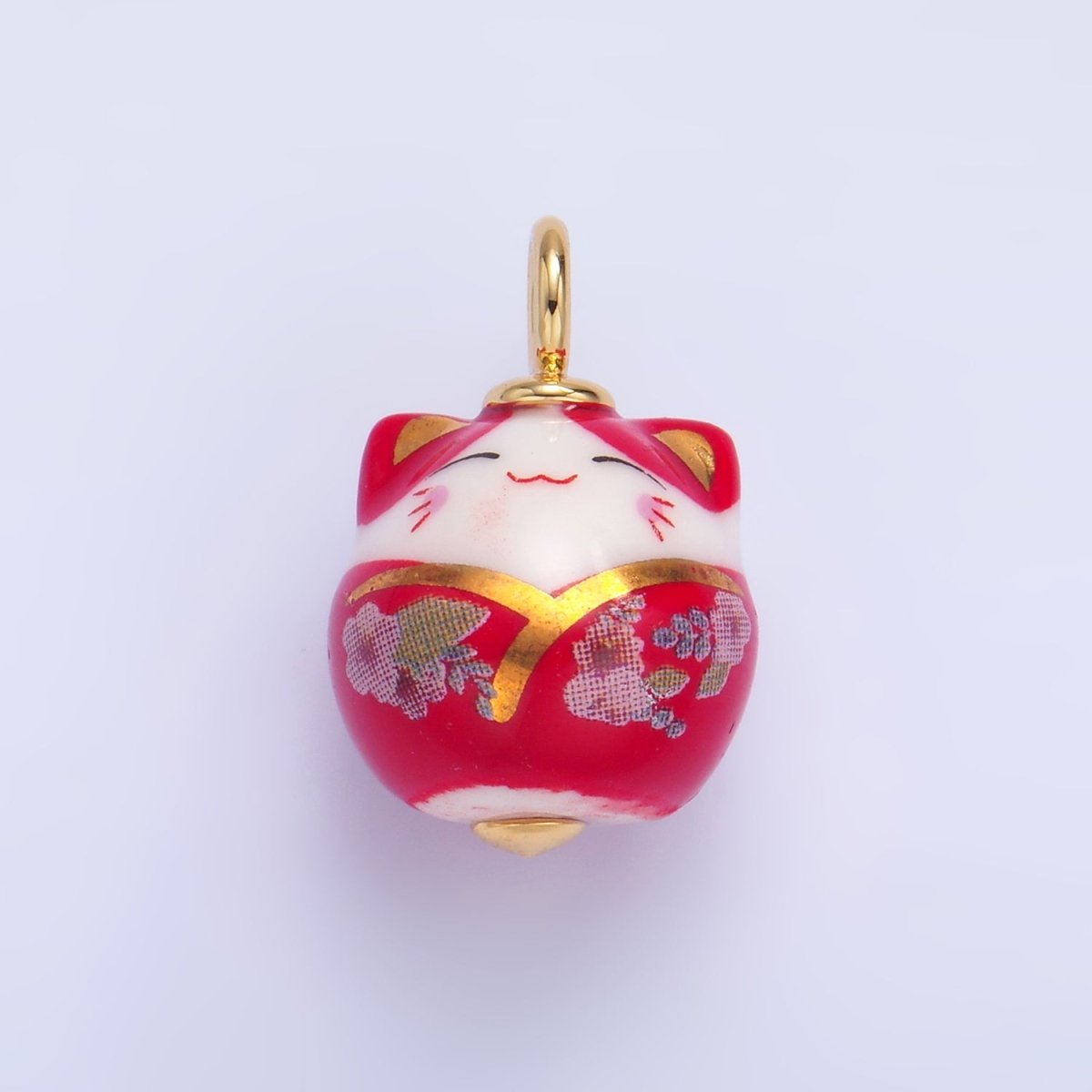 24K Gold Filled Nature Floral Mushroom Pet Sea Sell Ceramic Drop Charm - DLUXCA