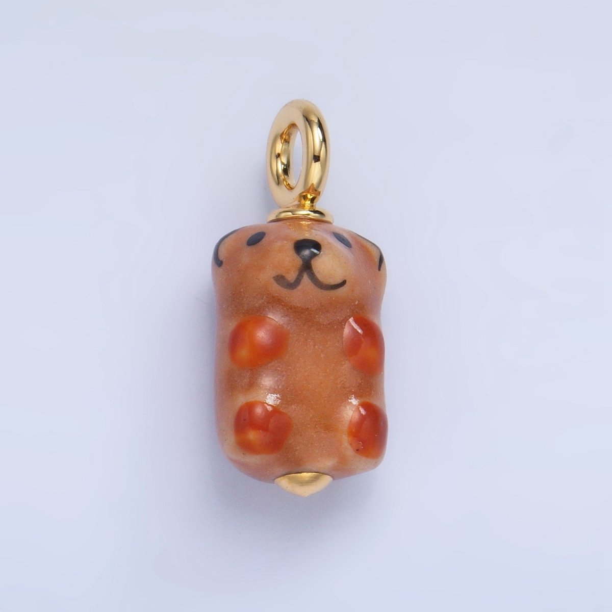 24K Gold Filled Nature Floral Mushroom Pet Sea Sell Ceramic Drop Charm - DLUXCA