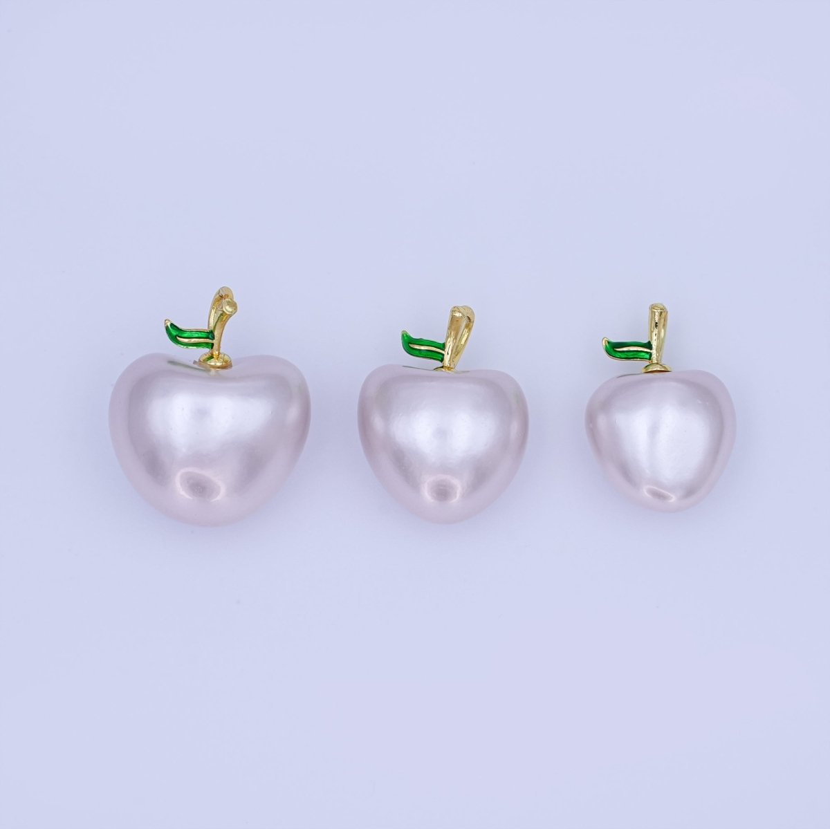24K Gold Filled Off - White Heart Apple Fruit Pendant | AH425 - AH427 - DLUXCA