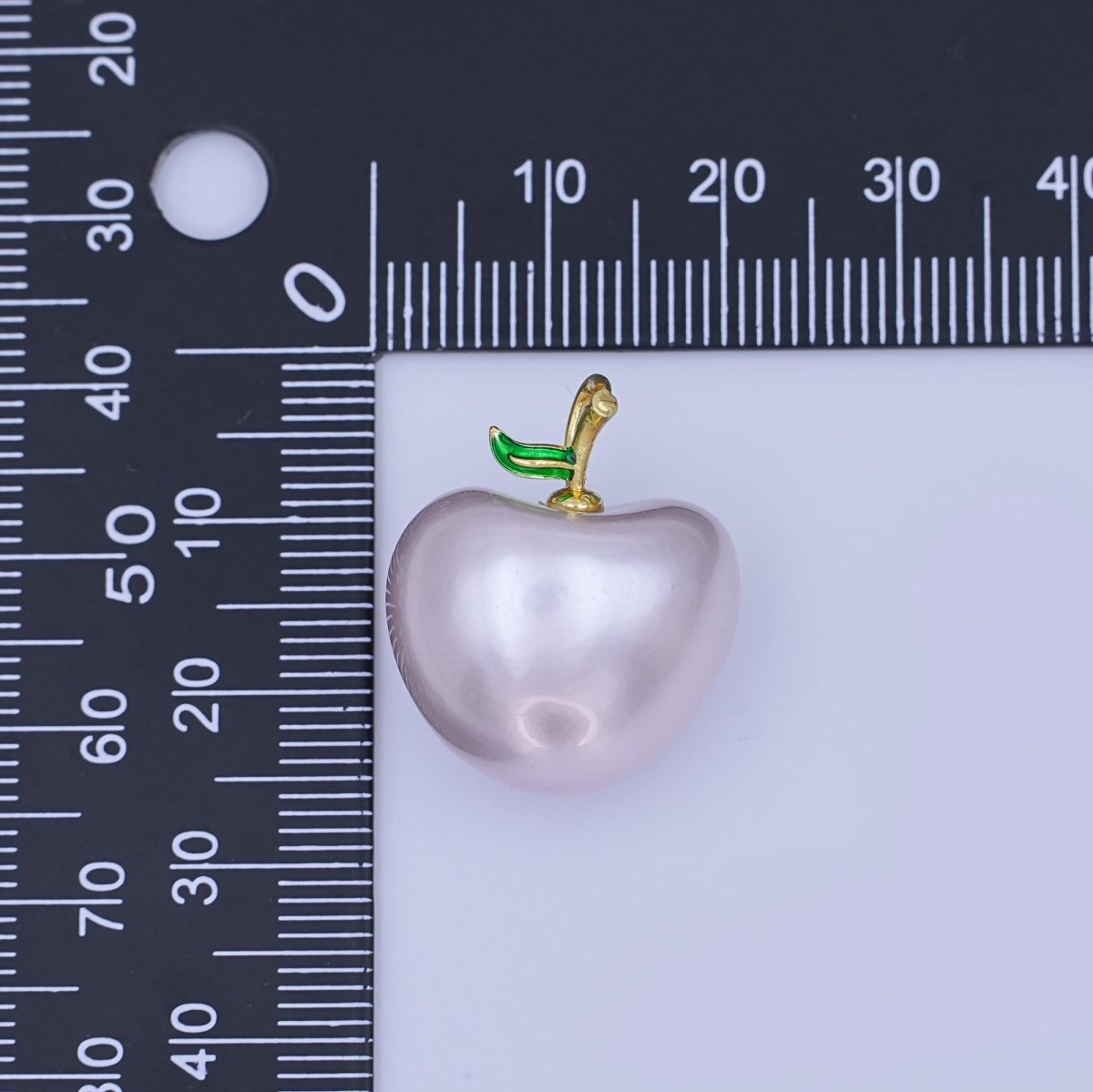 24K Gold Filled Off - White Heart Apple Fruit Pendant | AH425 - AH427 - DLUXCA