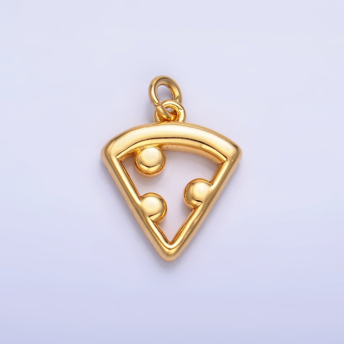 24K Gold Filled Open Italian Pizza Charm in Gold & Silver | W219 - DLUXCA