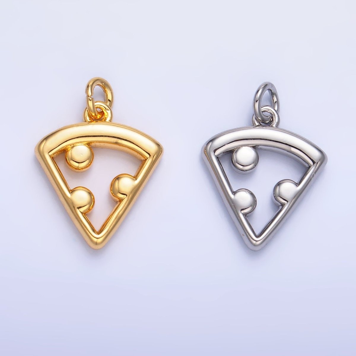 24K Gold Filled Open Italian Pizza Charm in Gold & Silver | W219 - DLUXCA