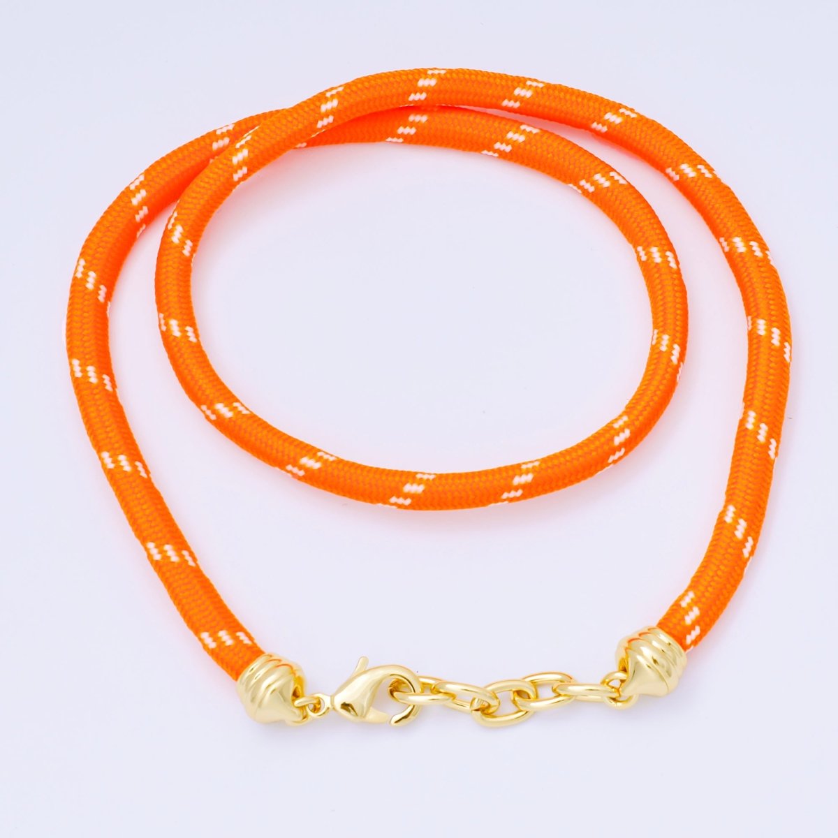 24K Gold Filled Orange Summer Fall Cord Necklace | WA - 3825 - DLUXCA