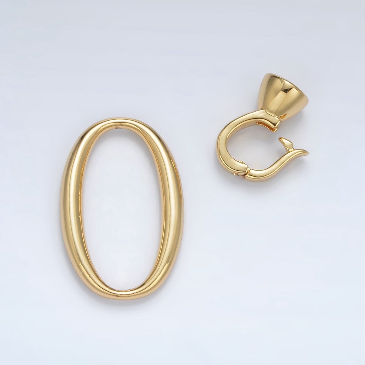 24K Gold Filled Oval Snap Latch Closure Findings Set | Z862 - DLUXCA