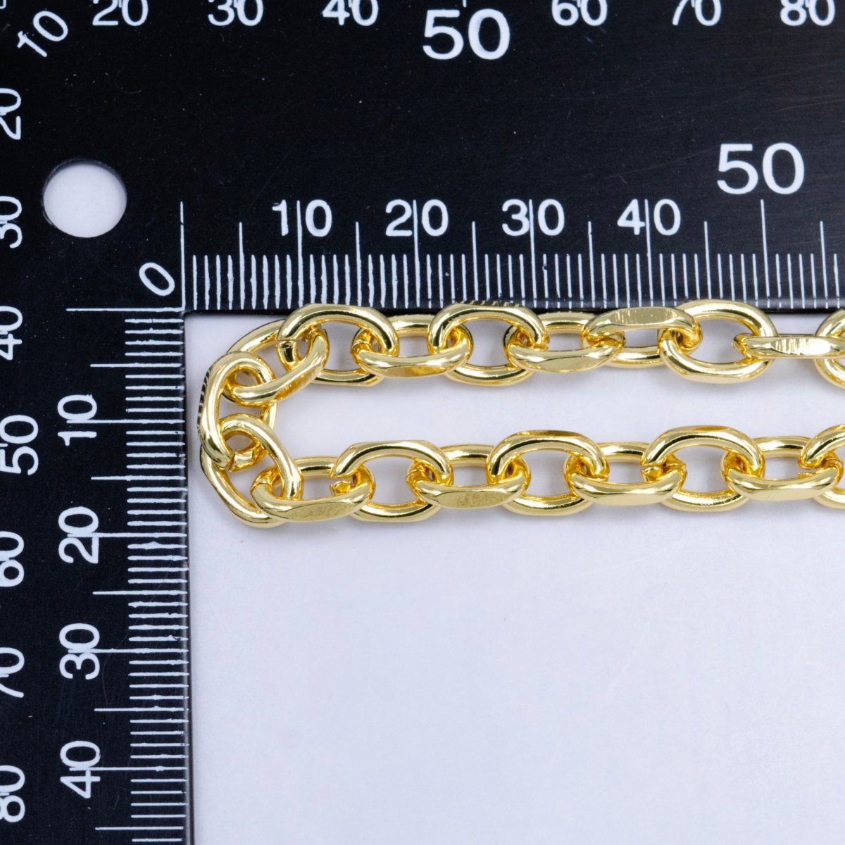 24K Gold Filled Paperclip Chain by Yard, Oval Cable Chain Wholesale bulk Roll Chain for Jewelry Making | ROLL - 071 - DLUXCA