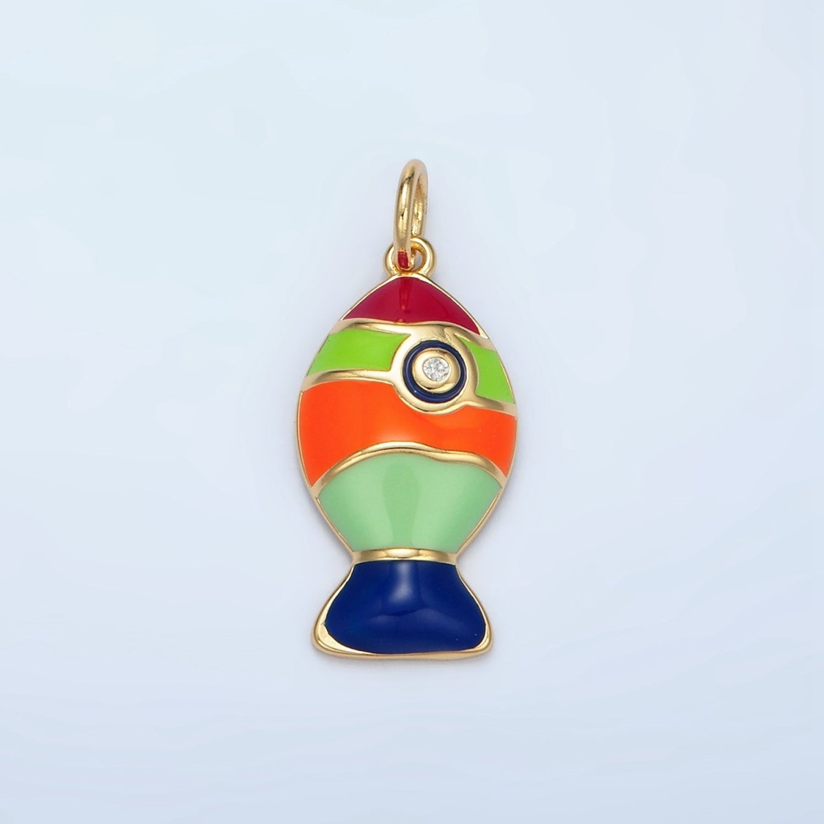 24K Gold Filled Pastel, Neon Enamel Rocket Ship Space Celestial Travel Charm | X305 - DLUXCA