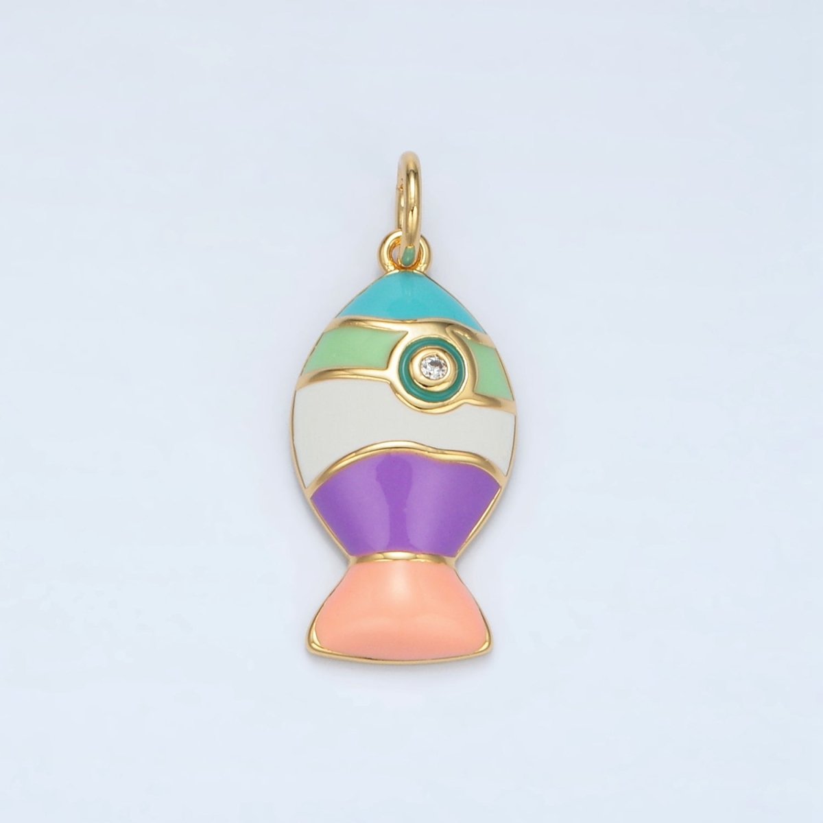 24K Gold Filled Pastel, Neon Enamel Rocket Ship Space Celestial Travel Charm | X305 - DLUXCA