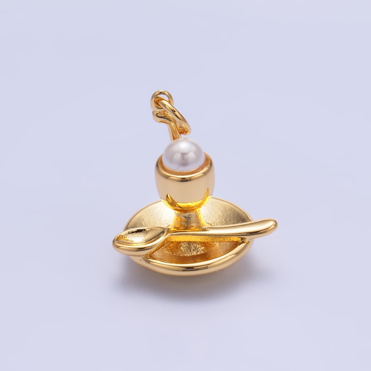 24K Gold Filled Pearl Ice Cream Sundae Dessert Food Charm in Gold & Silver | W427 - DLUXCA