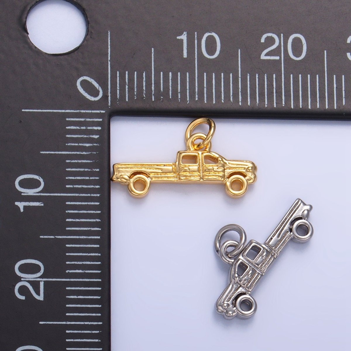 24K Gold Filled Pick Up Truck Vehicle Multidimensional Charm in Gold & Silver | W077 - DLUXCA