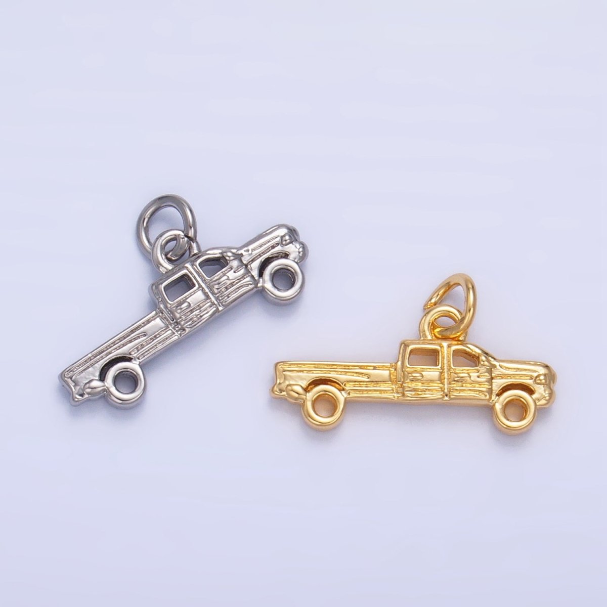 24K Gold Filled Pick Up Truck Vehicle Multidimensional Charm in Gold & Silver | W077 - DLUXCA