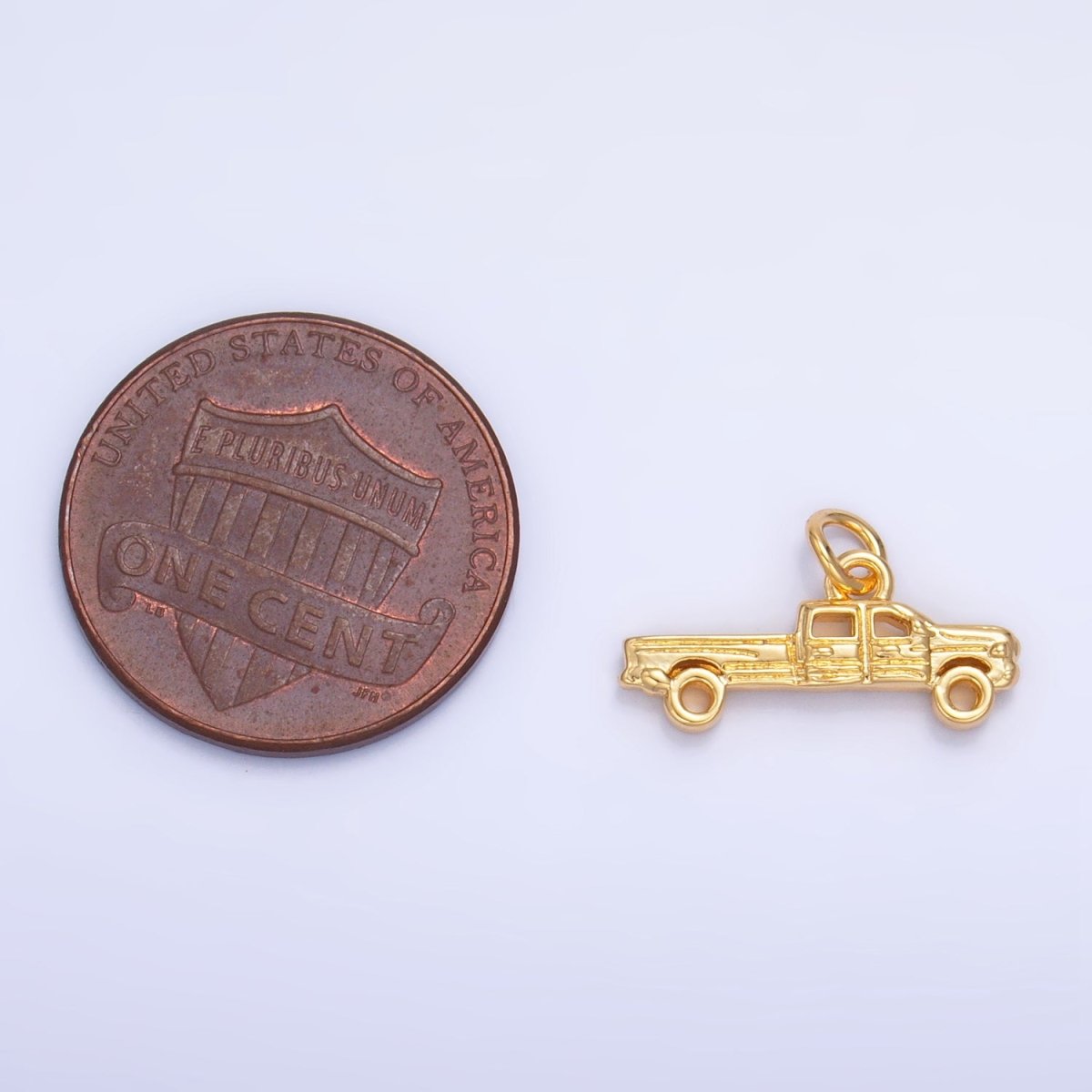 24K Gold Filled Pick Up Truck Vehicle Multidimensional Charm in Gold & Silver | W077 - DLUXCA