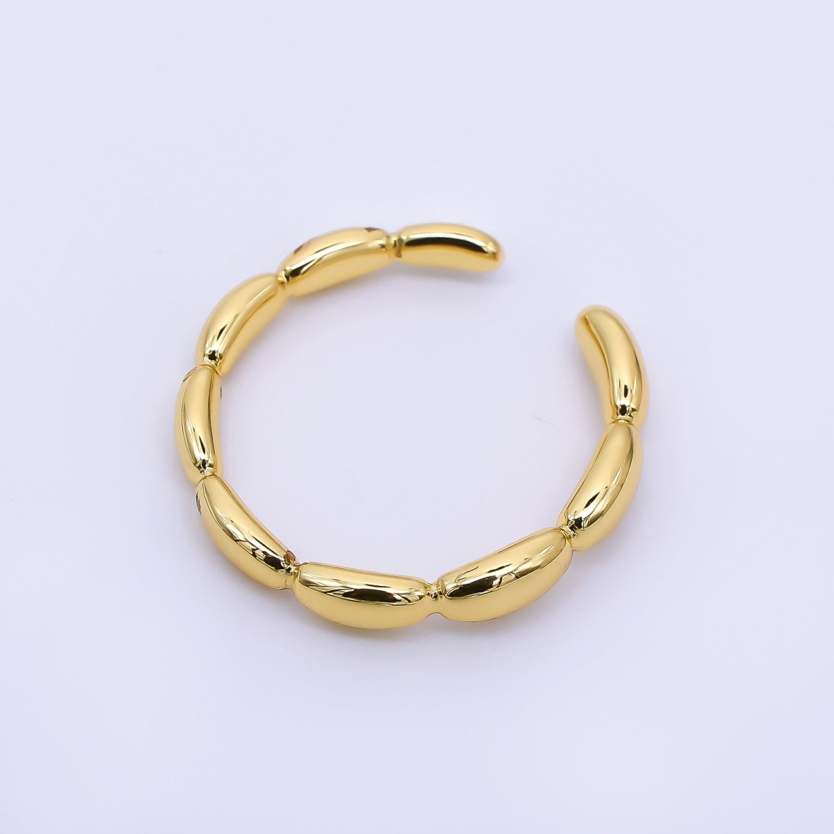 24K Gold Filled Pillow - Curve Round Adjustable Ring | O - 1440 - DLUXCA
