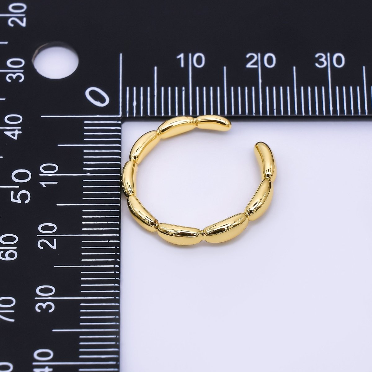 24K Gold Filled Pillow - Curve Round Adjustable Ring | O - 1440 - DLUXCA