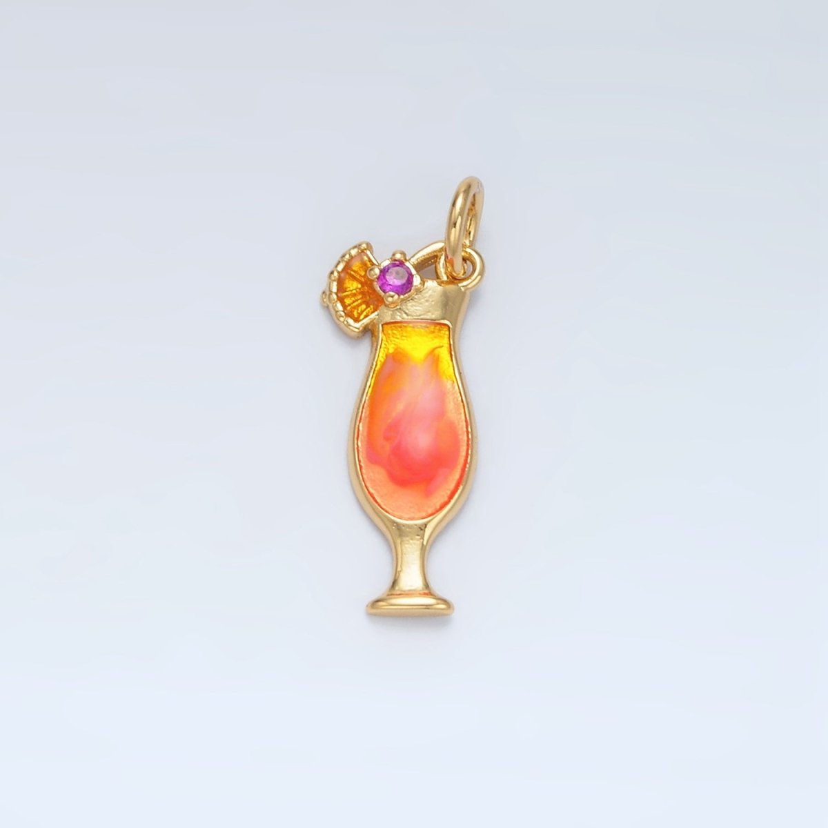 24K Gold Filled Pina Colada Alcohol Drink Charm in Gold & Silver | E202 - DLUXCA