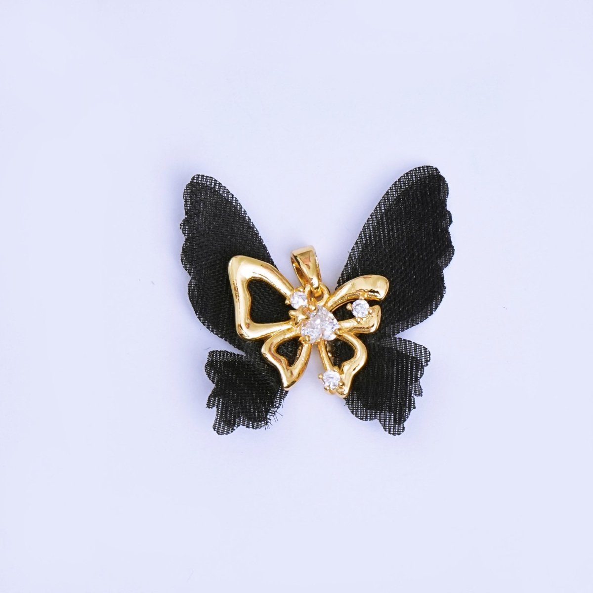 24K Gold Filled Pink, Purple, Black Dreamy Butterfly Mariposa Pendant | AA1638 - AA1641 - DLUXCA