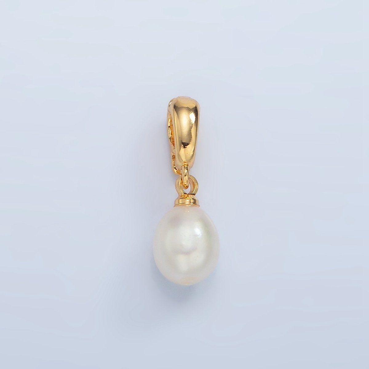 24K Gold Filled Pink, White Freshwater Pearl Snap Latch Bail Pendant | P1900 P1901 - DLUXCA