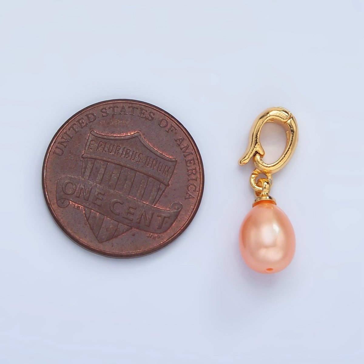 24K Gold Filled Pink, White Freshwater Pearl Snap Latch Bail Pendant | P1900 P1901 - DLUXCA