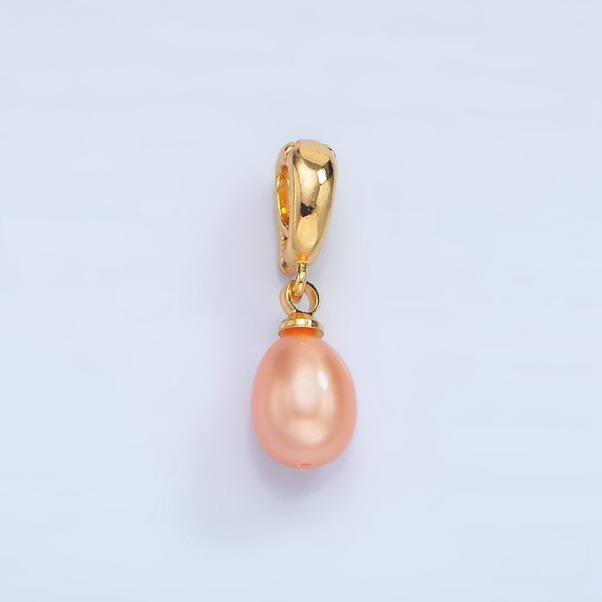 24K Gold Filled Pink, White Freshwater Pearl Snap Latch Bail Pendant | P1900 P1901 - DLUXCA