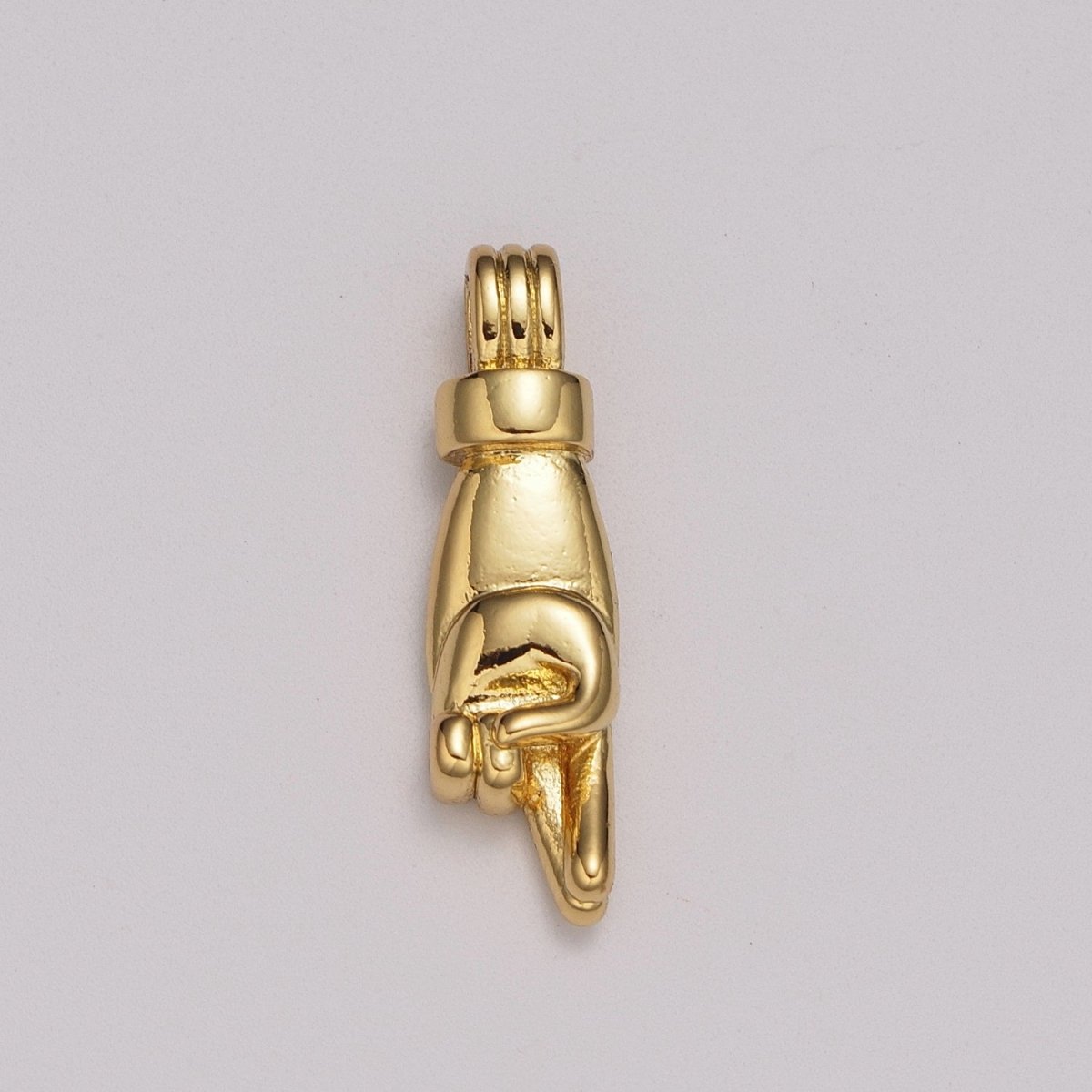 24K Gold Filled Point Hand Gesture Minimalist Pendant | AA989 - DLUXCA