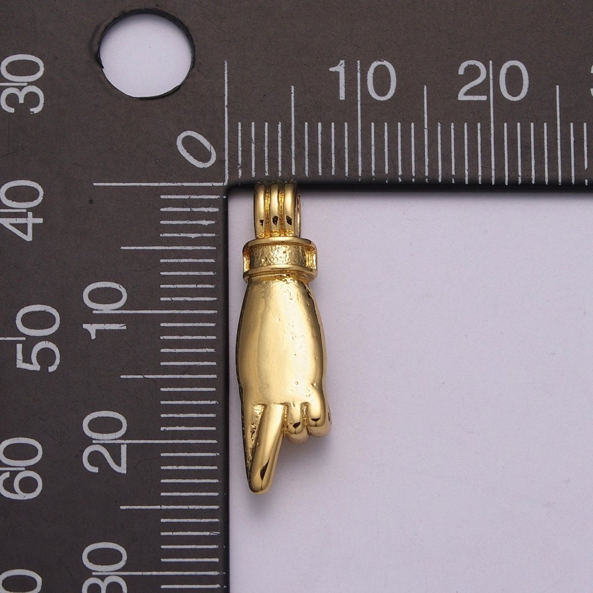 24K Gold Filled Point Hand Gesture Minimalist Pendant | AA989 - DLUXCA