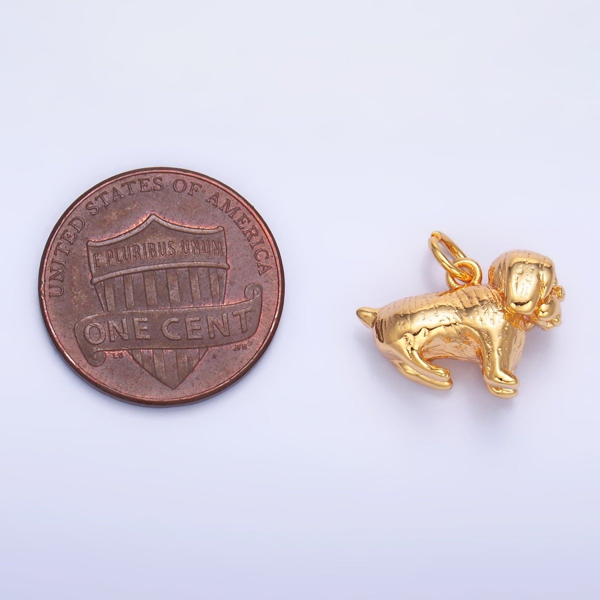 24K Gold Filled Pug Pit Bull Pet Dog 3D Multidimensional Charm | W390 - DLUXCA