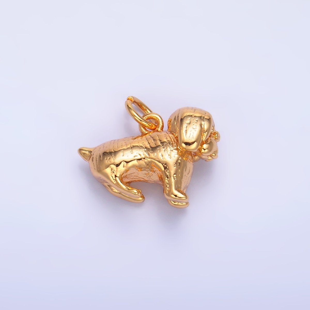 24K Gold Filled Pug Pit Bull Pet Dog 3D Multidimensional Charm | W390 - DLUXCA