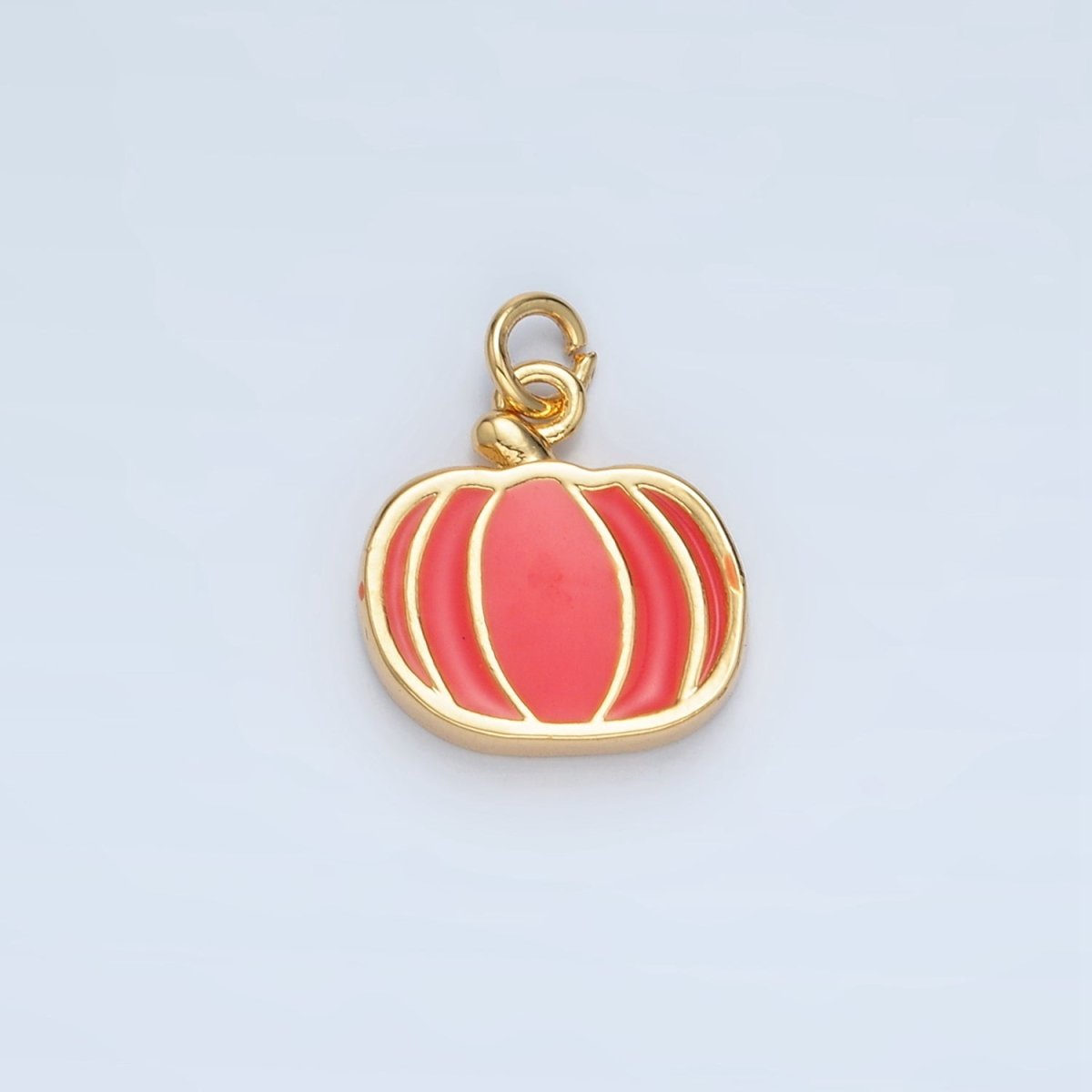 24K Gold Filled Pumpkin Fruit Enamel Charm in Gold & Silver | N927 - DLUXCA