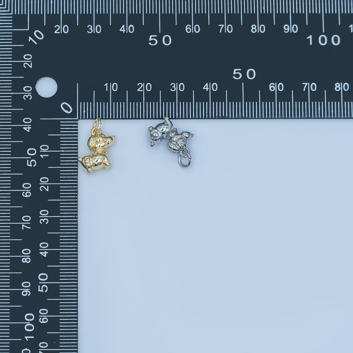 24K Gold Filled Puppy Dog Multidimensional 3D Charm in Gold & Silver | N090 - DLUXCA