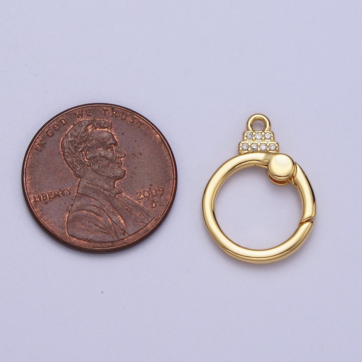 24K Gold Filled Push Gate Micro Paved CZ Minimalist Clasps Closure Finding | Z029 - DLUXCA