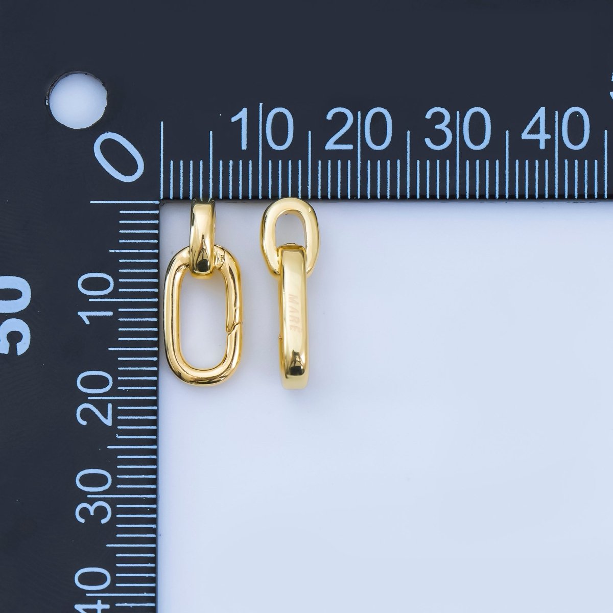 24K Gold Filled Push Gate Minimalist Oblong Link Closure Finding | Z1285 - DLUXCA