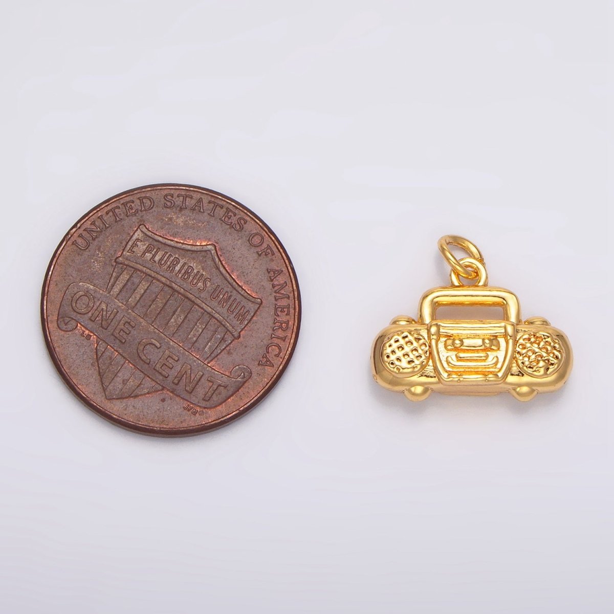 24K Gold Filled Radio Music Multidimensional 3D Charm | W090 - DLUXCA