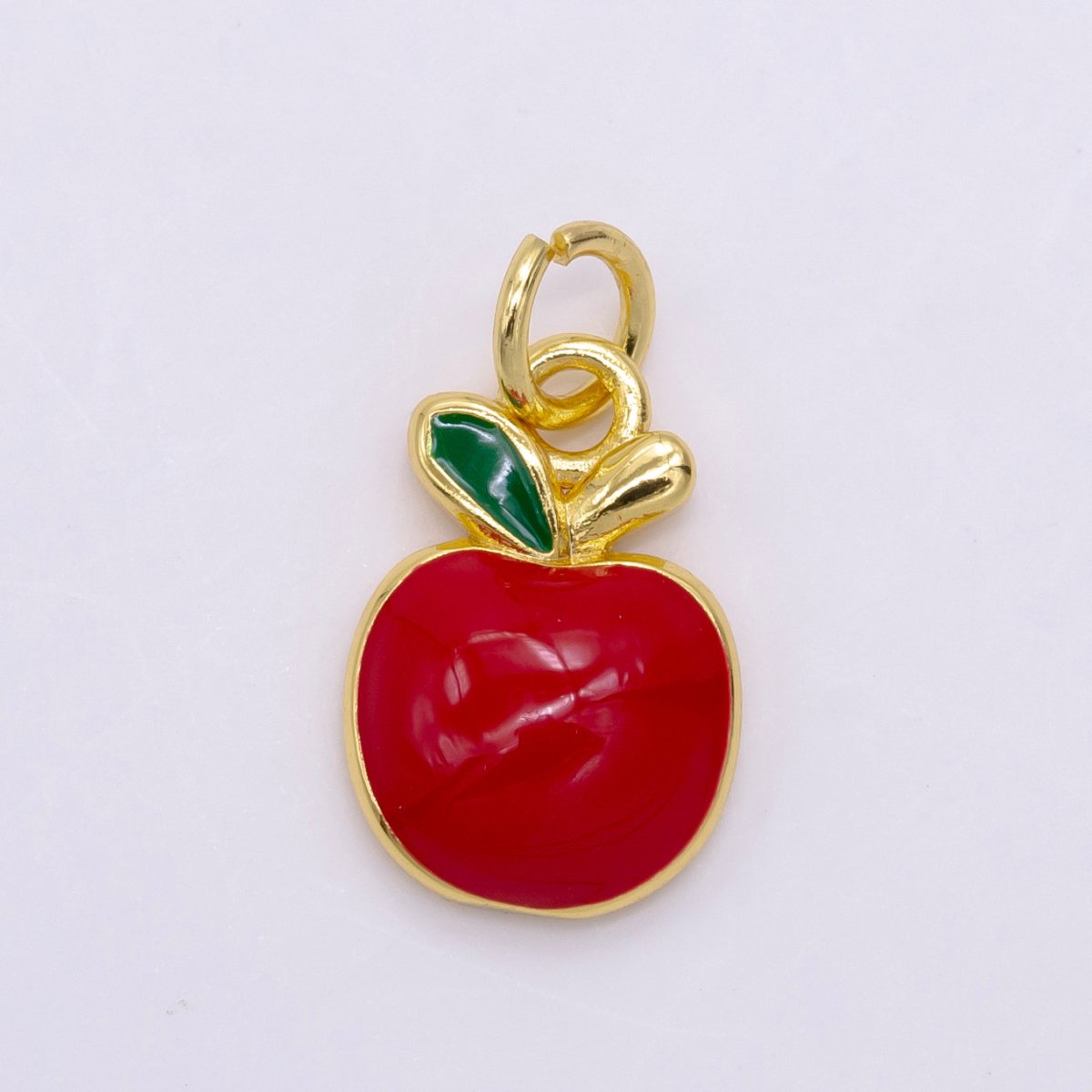 24K Gold Filled Red Apple Fruit Charm D - 928 - DLUXCA