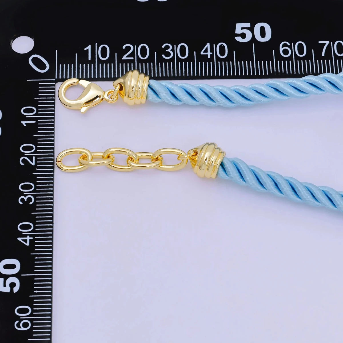 24K Gold Filled Red, Blue, Pink, Beige Twisted Braided Cord Chain | WA - 2440 ~ WA - 3830 - DLUXCA